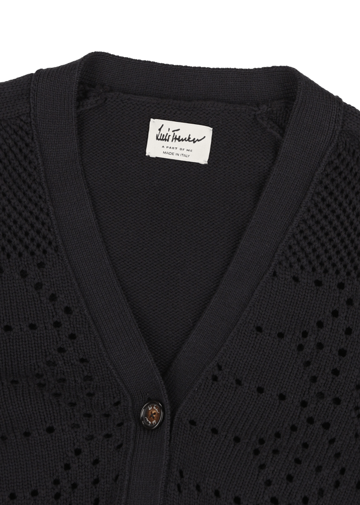 Luis Trenker Cardigan in maglia traforata in misto cotone modello Lualma Vendita calda
