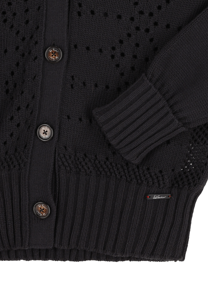 Luis Trenker Cardigan in maglia traforata in misto cotone modello Lualma Vendita calda