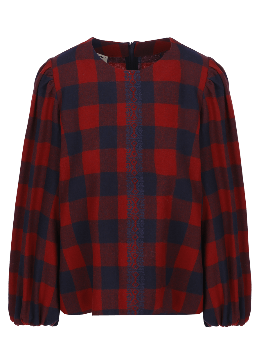 Luis Trenker Blusa con motivo a quadri modello Lugiada Fino al 50% di sconto