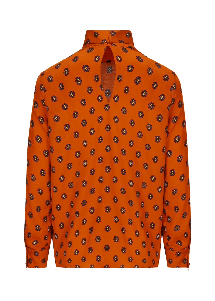Luis Trenker Blusa modello Lubianca con fiocco e stampa Fino al 60% di sconto