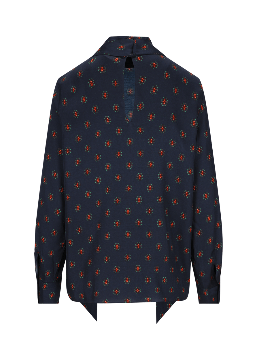 Luis Trenker Blusa modello Lubianca con fiocco e stampa Fino al 65% di sconto