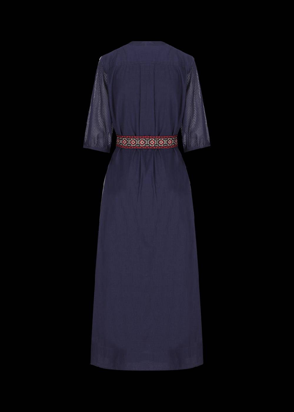 Luis Trenker Abito lungo in cotone con plastron modello Luceleste Saldi Di Fabbrica
