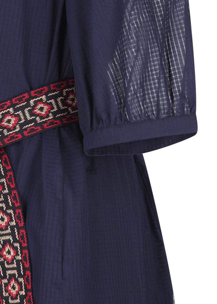 Luis Trenker Abito lungo in cotone con plastron modello Luceleste Saldi Di Fabbrica