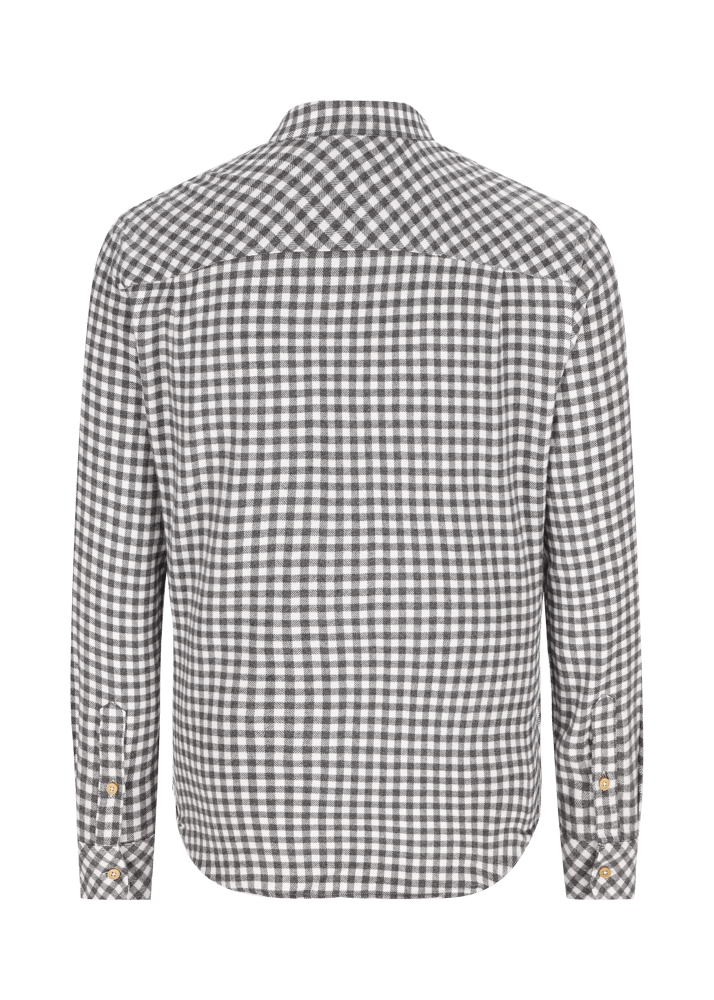 Luis Trenker Camicia con colletto alla coreana e motivo vichy Lubernet Shopping online