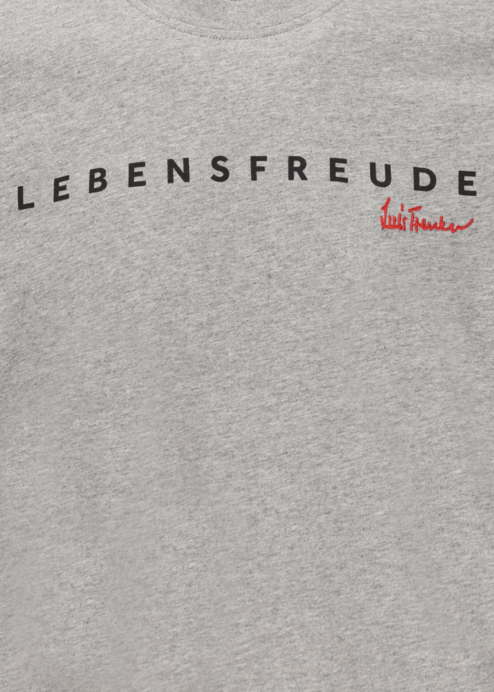 Luis Trenker T-shirt con scritta "Lebensfreude" Offerta per la Festa della Mamma