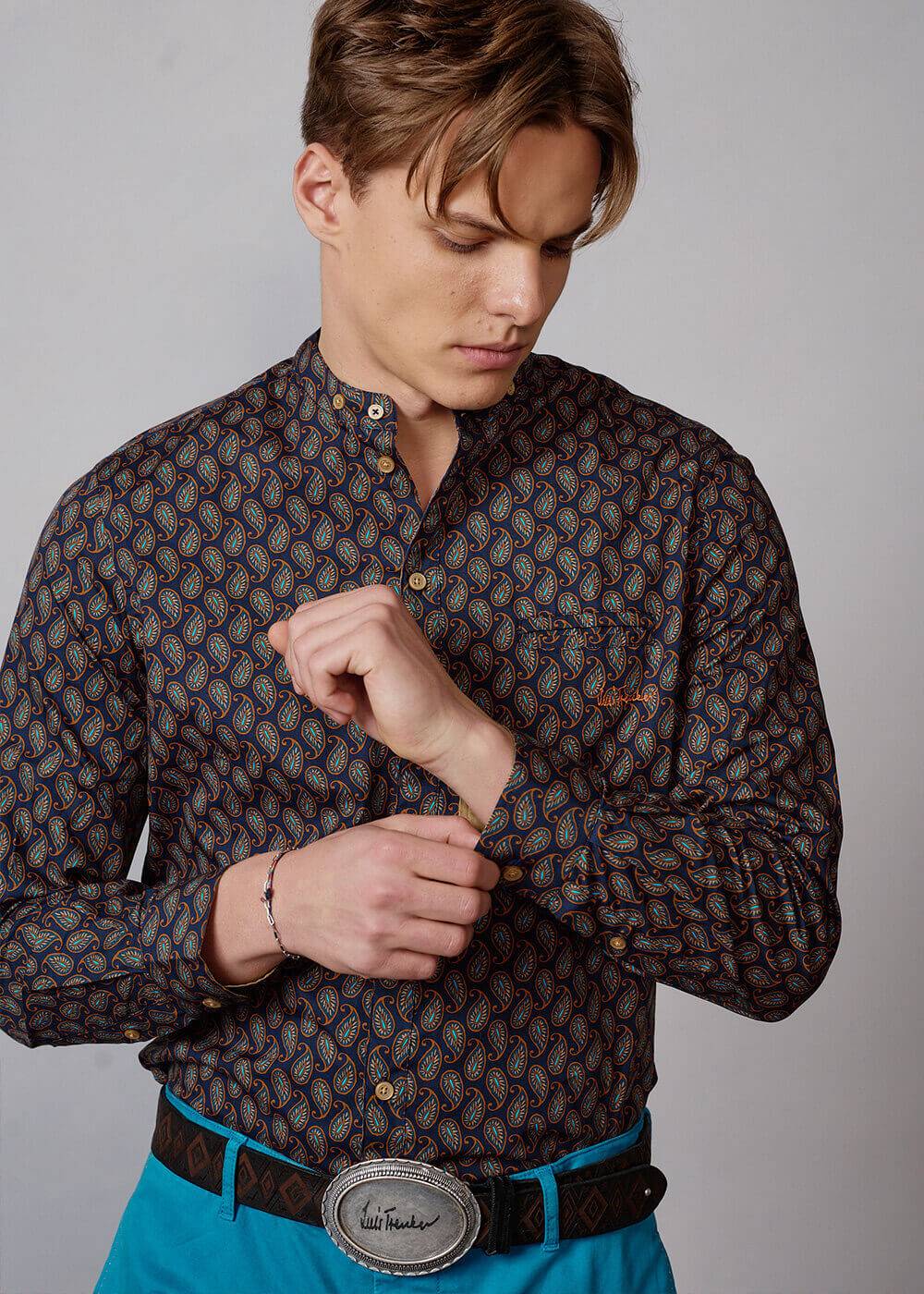 Luis Trenker Camicia con stampa modello Lubernet Sostegno trimestrale