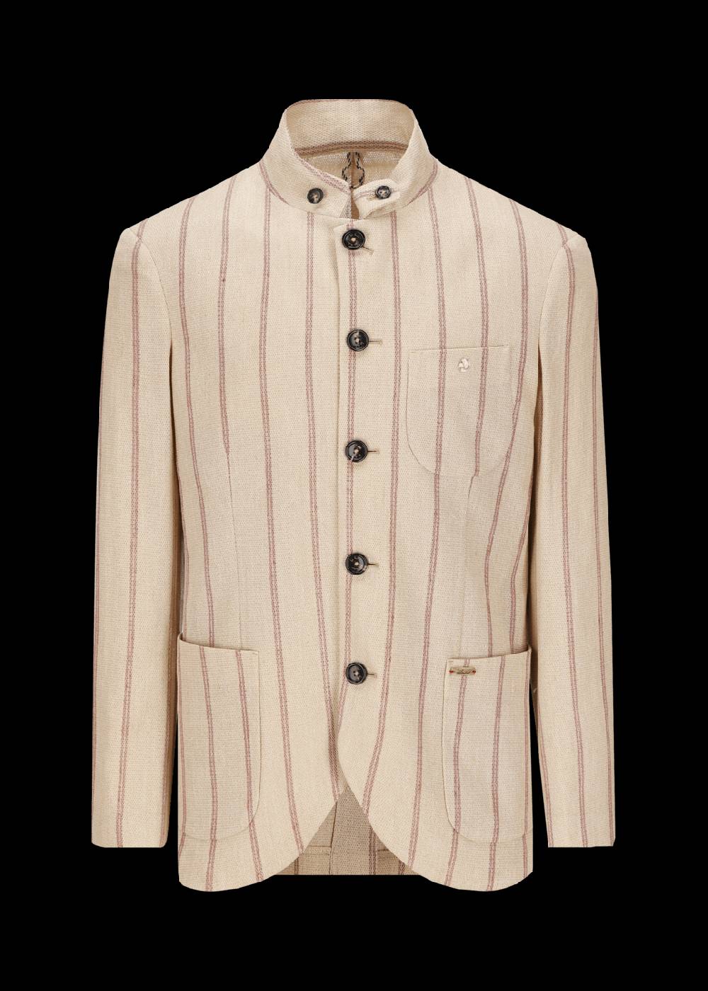 Luis Trenker Blazer in lino con motivo gessato modello Lusandro Offerta