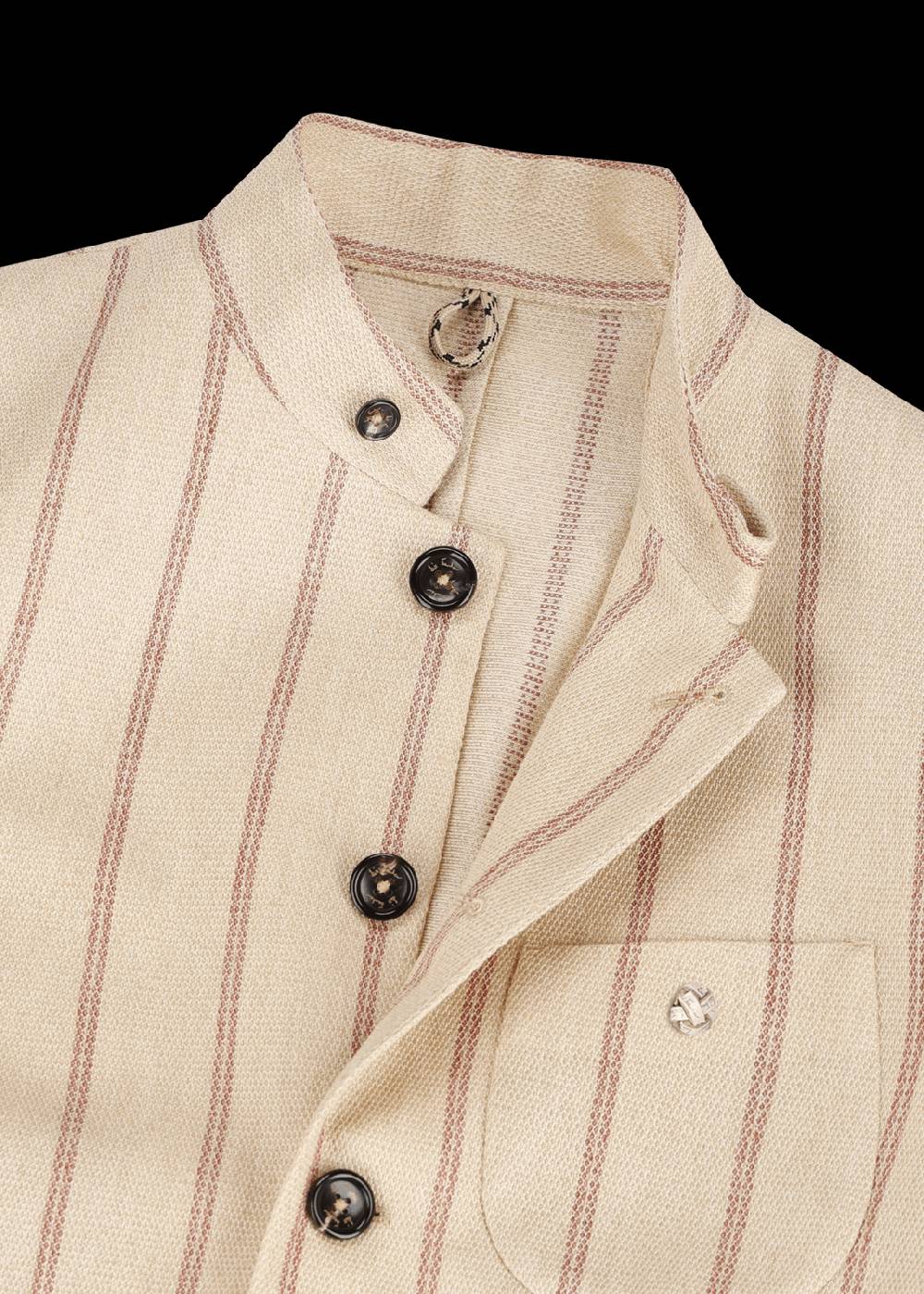 Luis Trenker Blazer in lino con motivo gessato modello Lusandro Offerta