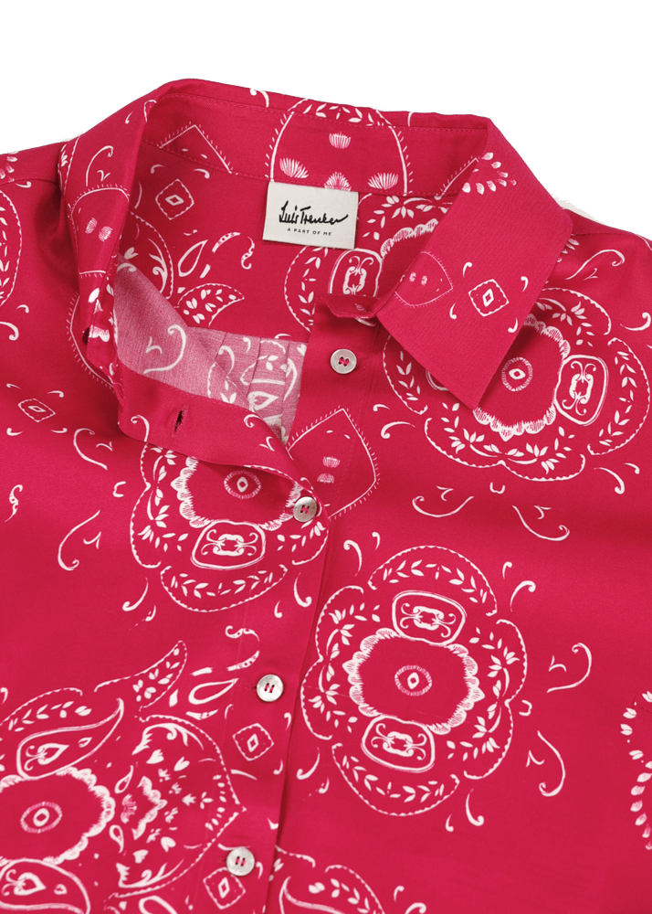 Luis Trenker Blusa in viscosa con stampa bandana modello Lubarbara In Saldo