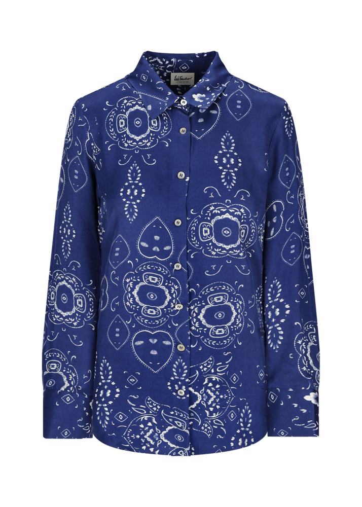 Luis Trenker Blusa in viscosa con stampa bandana modello Lubarbara Nuova