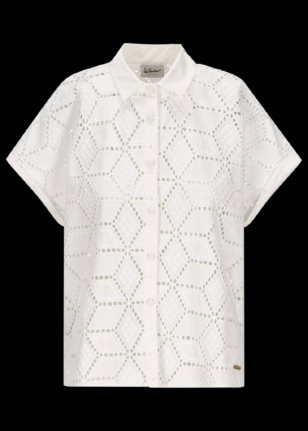 Luis Trenker Blusa a maniche corte in pizzo sangallo modello Luflora Fornitura limitata