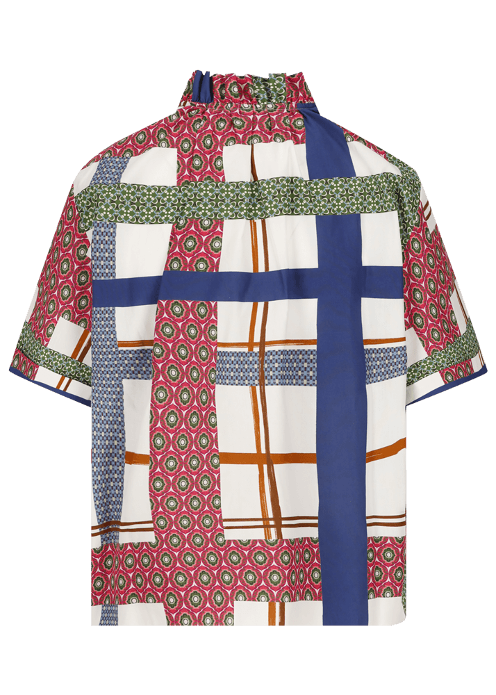 Luis Trenker Blusa a maniche corte con stampa colorata modello Lufiore Offerta natalizia
