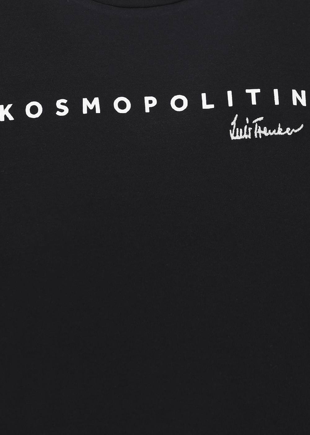Luis Trenker T-shirt con logo ricamato e stampa "Kosmopolit" Latest fashion