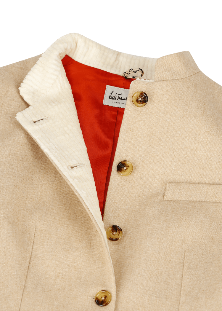 Luis Trenker Blazer di flanella con maniche lavorate a maglia modello Luranda Offerte giornaliere