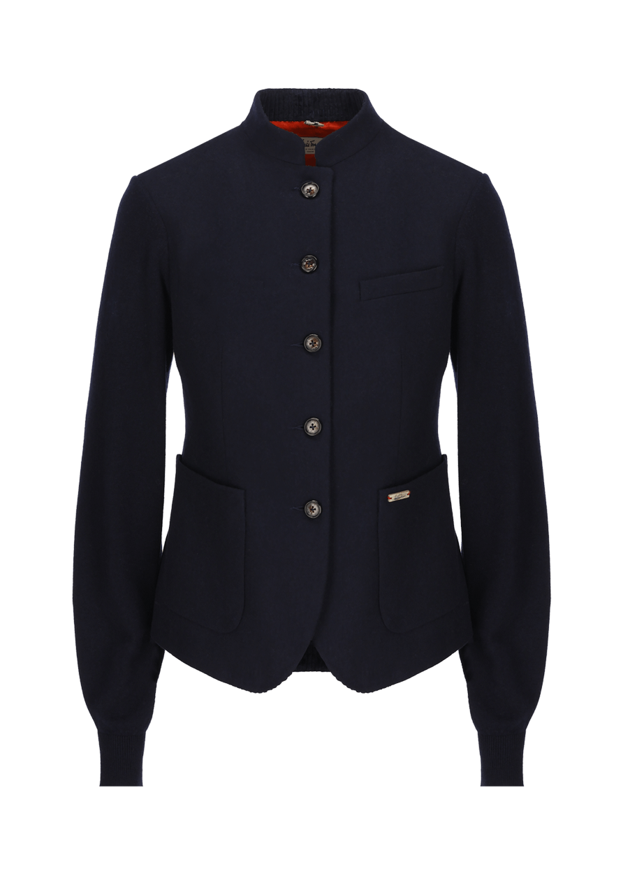 Luis Trenker Blazer di flanella con maniche lavorate a maglia modello Luranda Offerte speciali