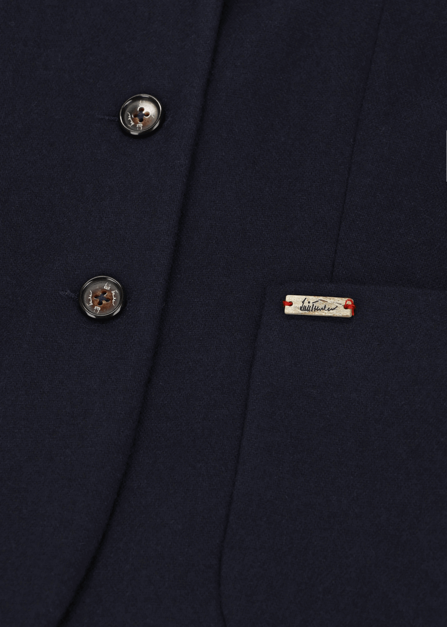 Luis Trenker Blazer di flanella con maniche lavorate a maglia modello Luranda Offerte speciali