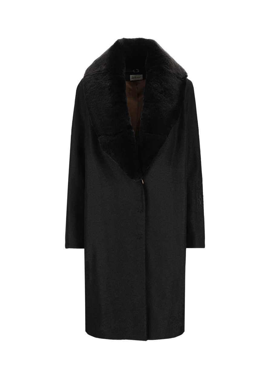Luis Trenker Cappotto in lana cotta con collo di pelliccia modello Lufrida ACQUISTA ORA