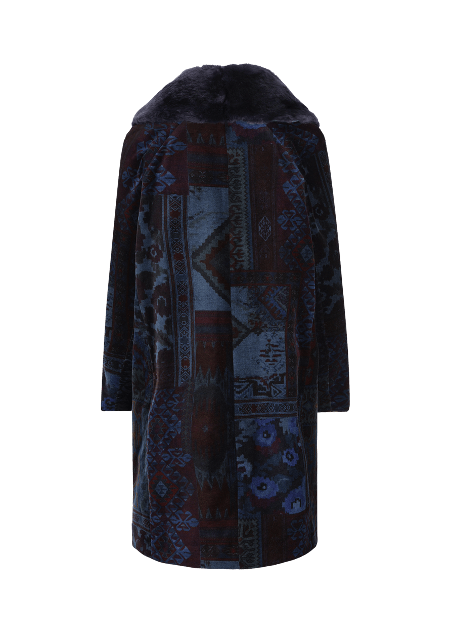 Luis Trenker Cappotto in velluto con collo di pelliccia modello Lufrida Latest stili