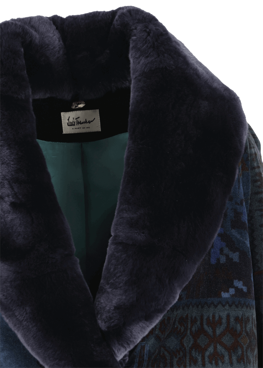 Luis Trenker Cappotto in velluto con collo di pelliccia modello Lufrida Latest stili
