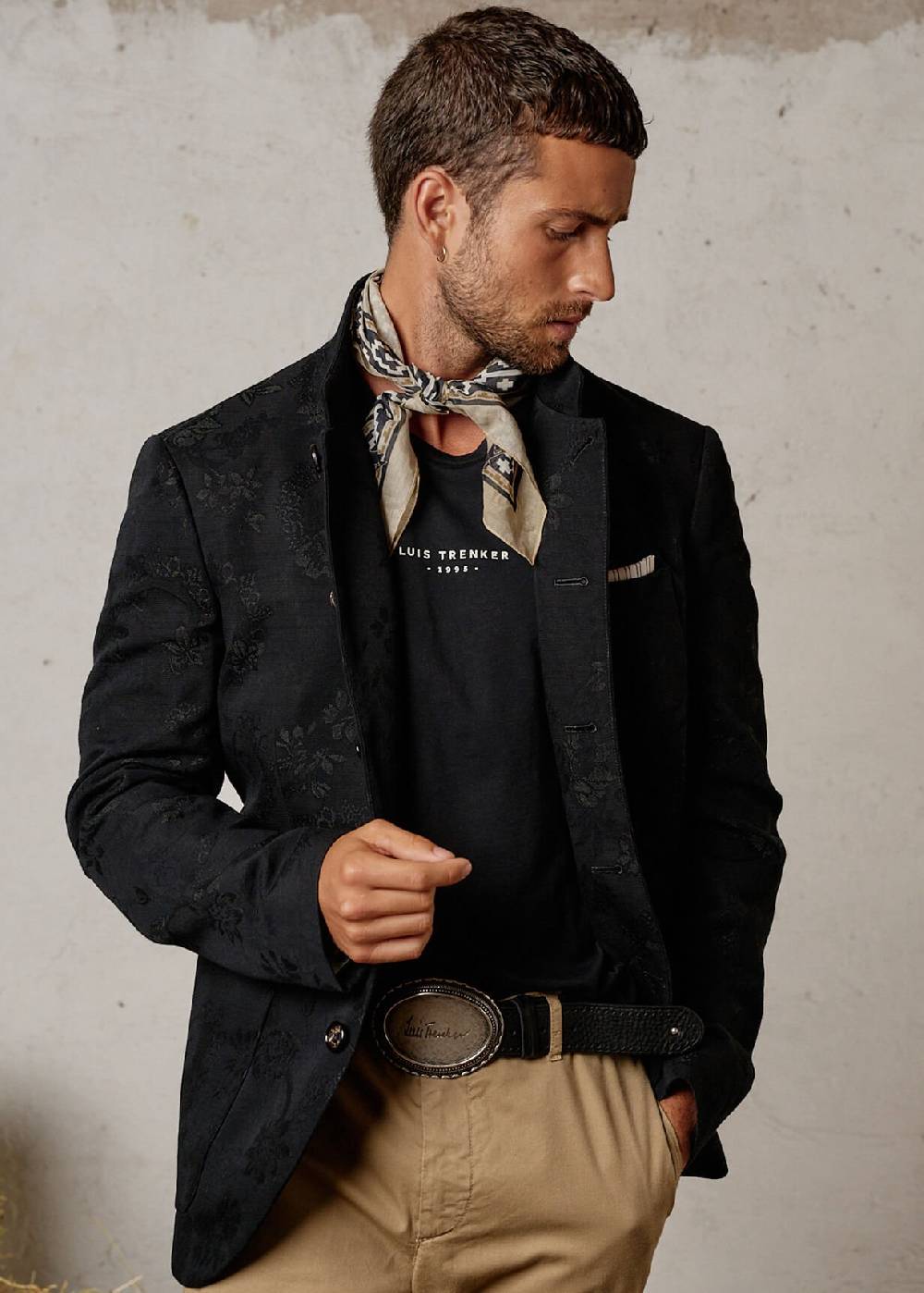Luis Trenker Blazer in jacquard con motivo floreale modello Lusandro Acquista Ora