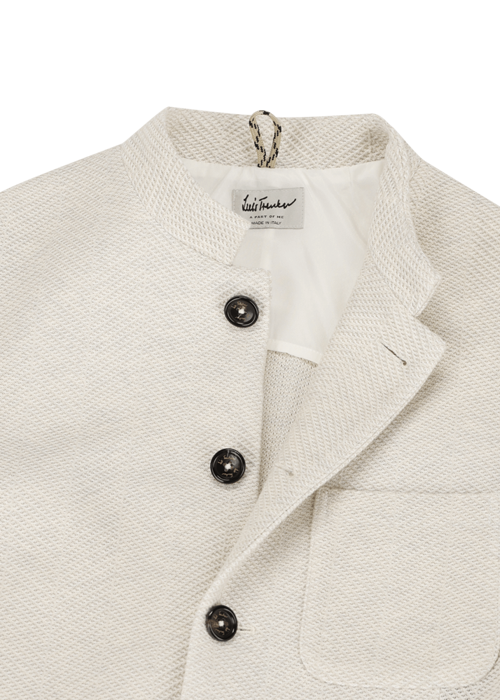 Luis Trenker Blazer in jersey con motivo a spina di pesce modello Luigis Saldi