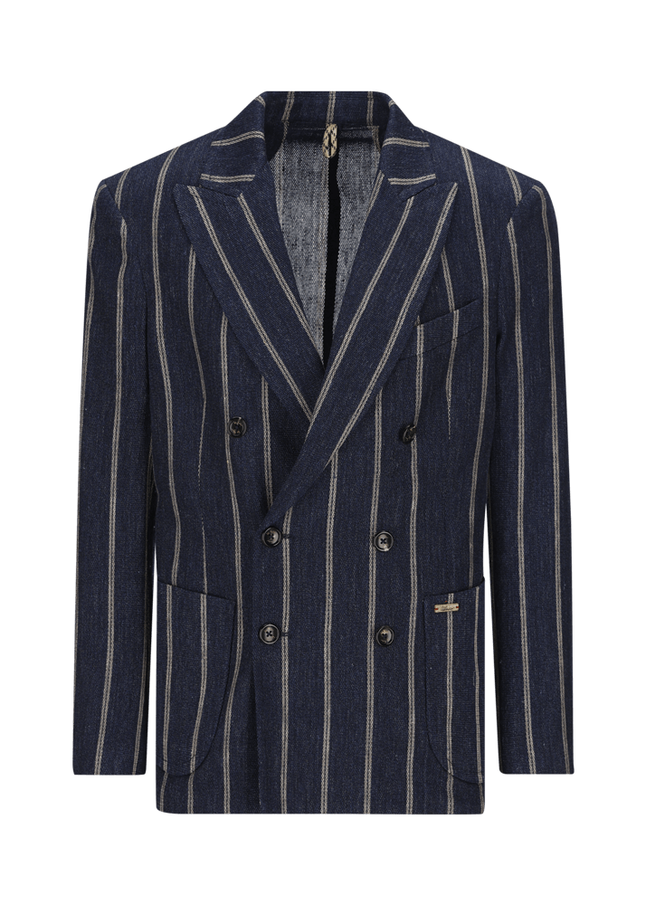 Luis Trenker Blazer in lino con motivo gessato modello Lusimone Hotsell