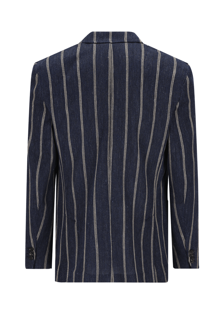 Luis Trenker Blazer in lino con motivo gessato modello Lusimone Hotsell