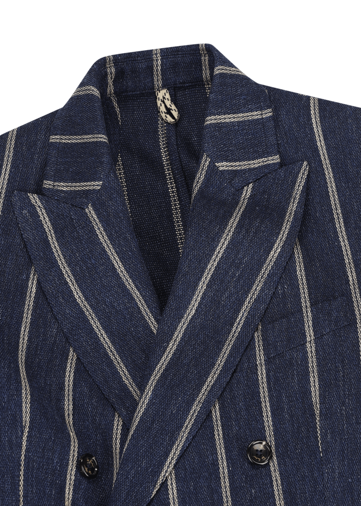 Luis Trenker Blazer in lino con motivo gessato modello Lusimone Hotsell