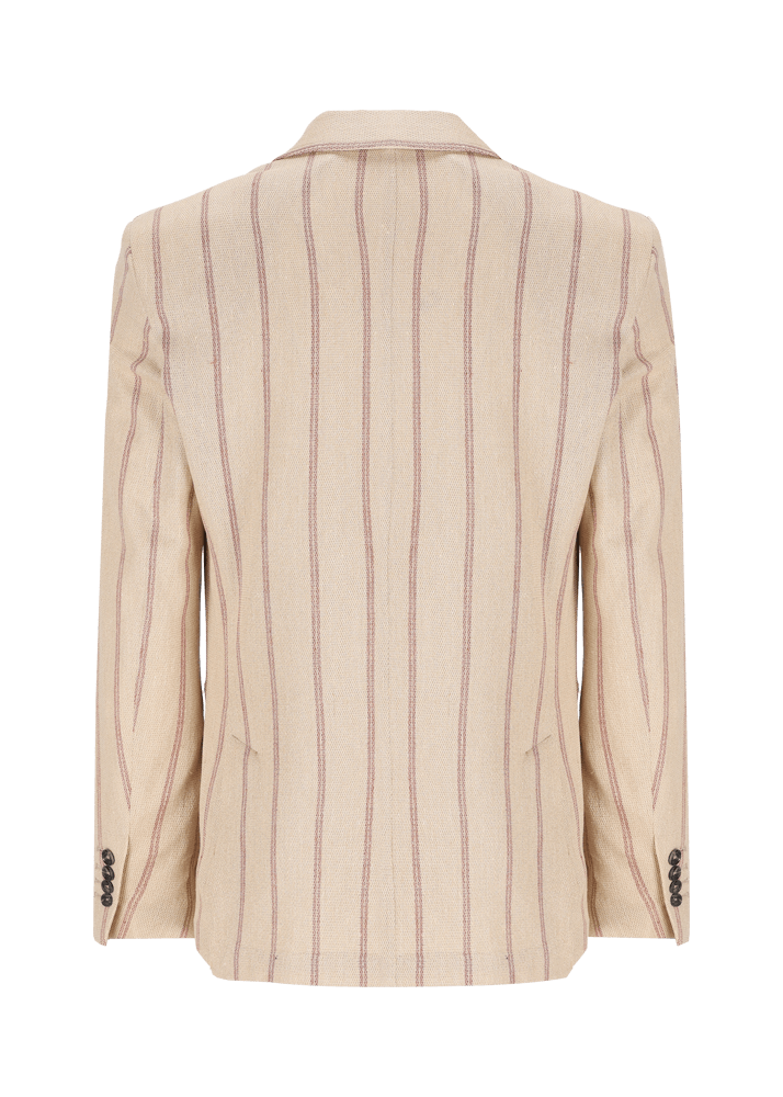 Luis Trenker Blazer in lino con motivo gessato modello Lusimone Vendita Calda