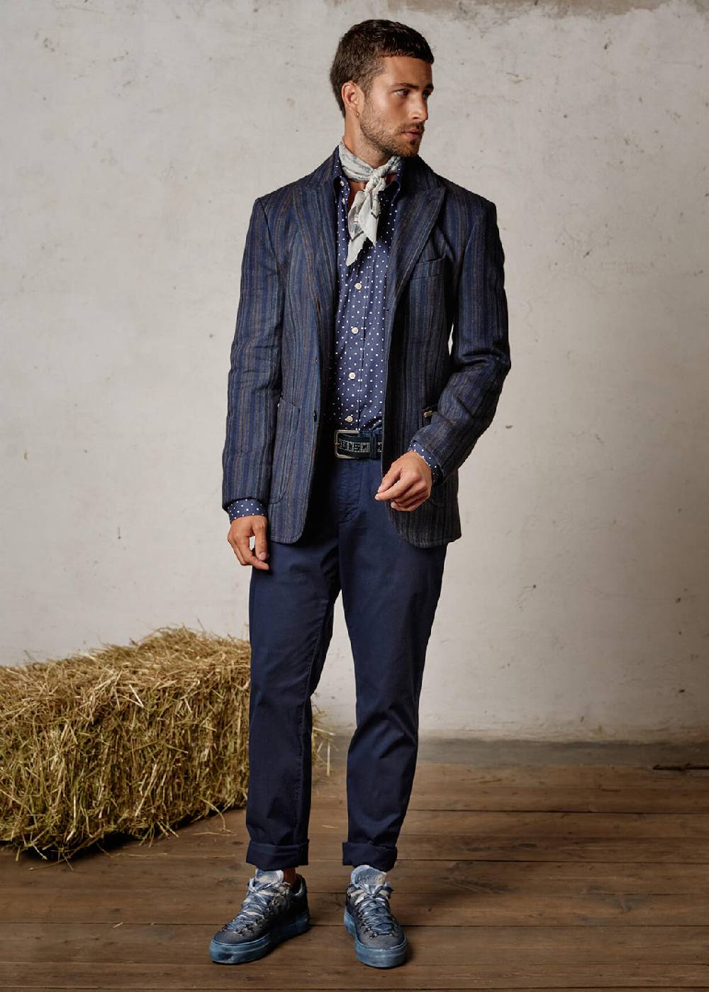 Luis Trenker Blazer con motivo a righe modello Lustefan Vendita Economica