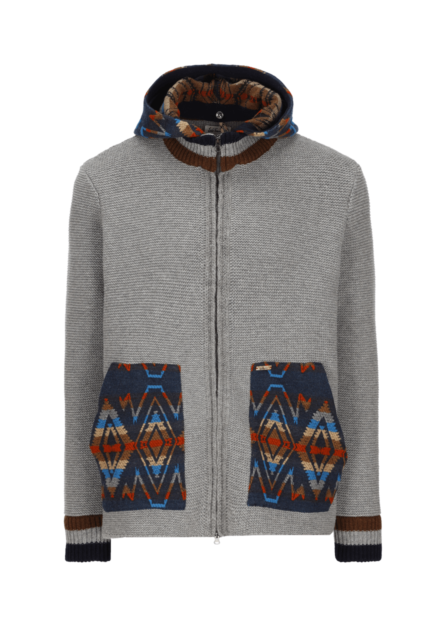 Luis Trenker Cardigan con cappuccio modello Lutor Offerta settimanale