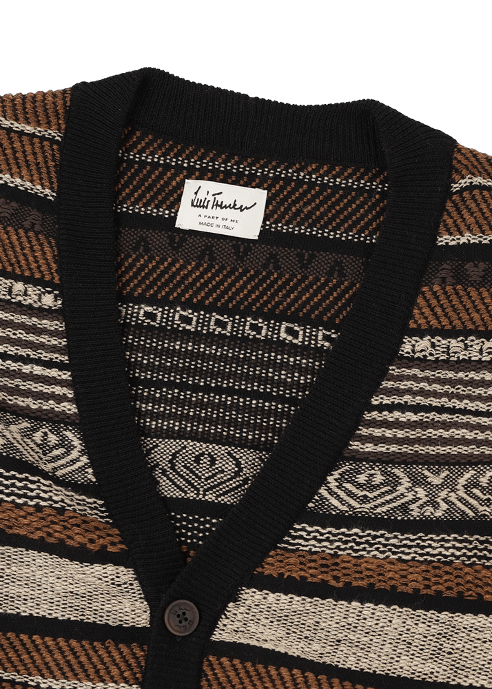 Luis Trenker Cardigan in maglia con motivo a righe modello Luwiago Ultimi tre giorni
