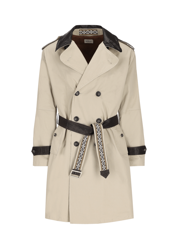 Luis Trenker Trench con dettagli in pelle modello Lufelipe Latest stili