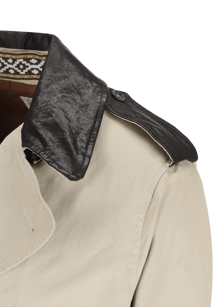 Luis Trenker Trench con dettagli in pelle modello Lufelipe Latest stili