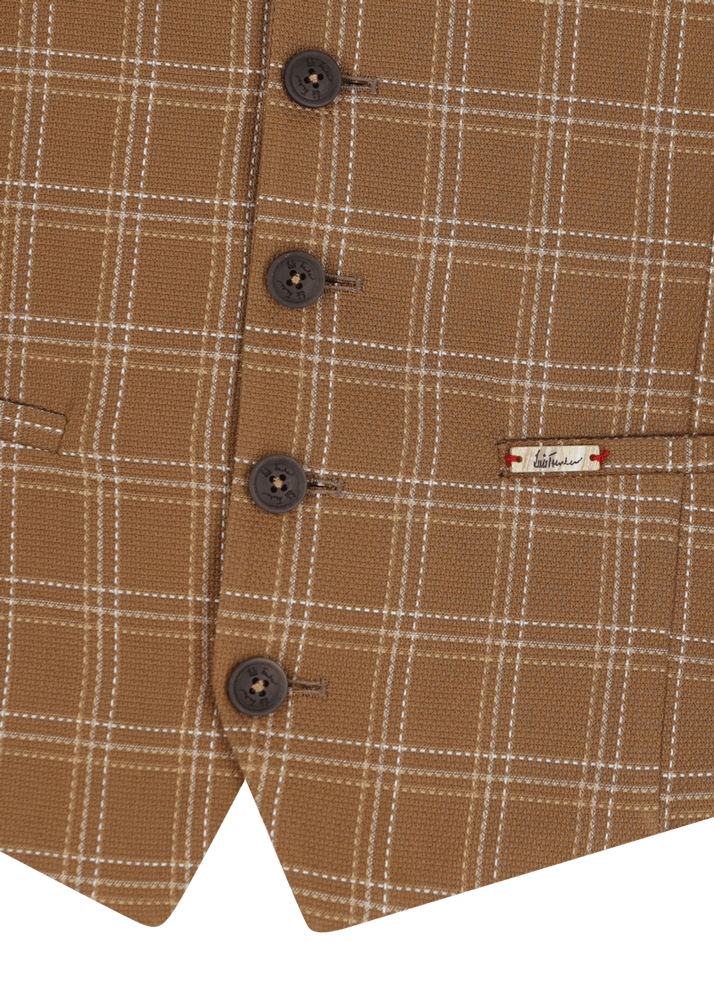 Luis Trenker Gilet con motivo a quadretti modello Lusebastian Fino al 65% di sconto