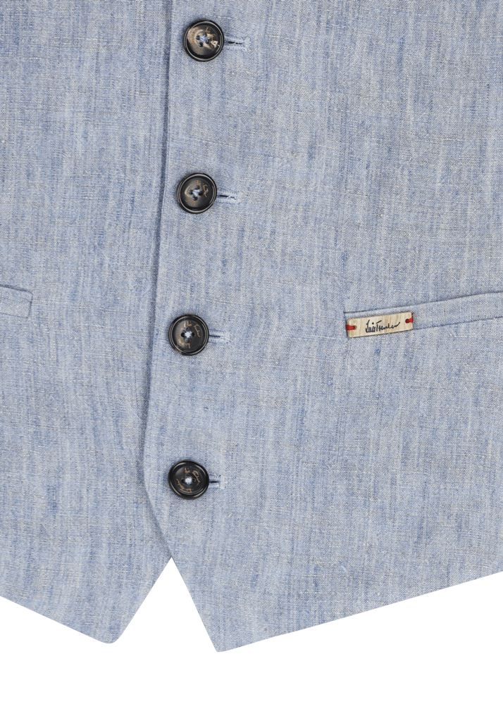Luis Trenker Gilet in puro lino modello Lusebastian Sostegno trimestrale