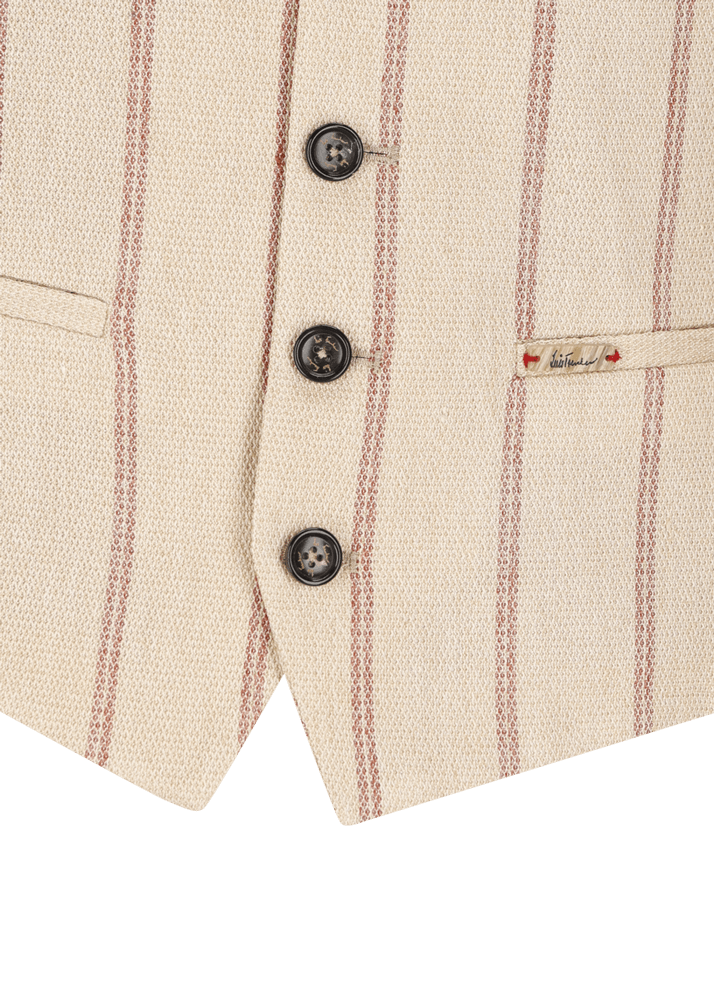 Luis Trenker Gilet in lino con motivo gessato modello Lusebastian Black Friday Prezzi