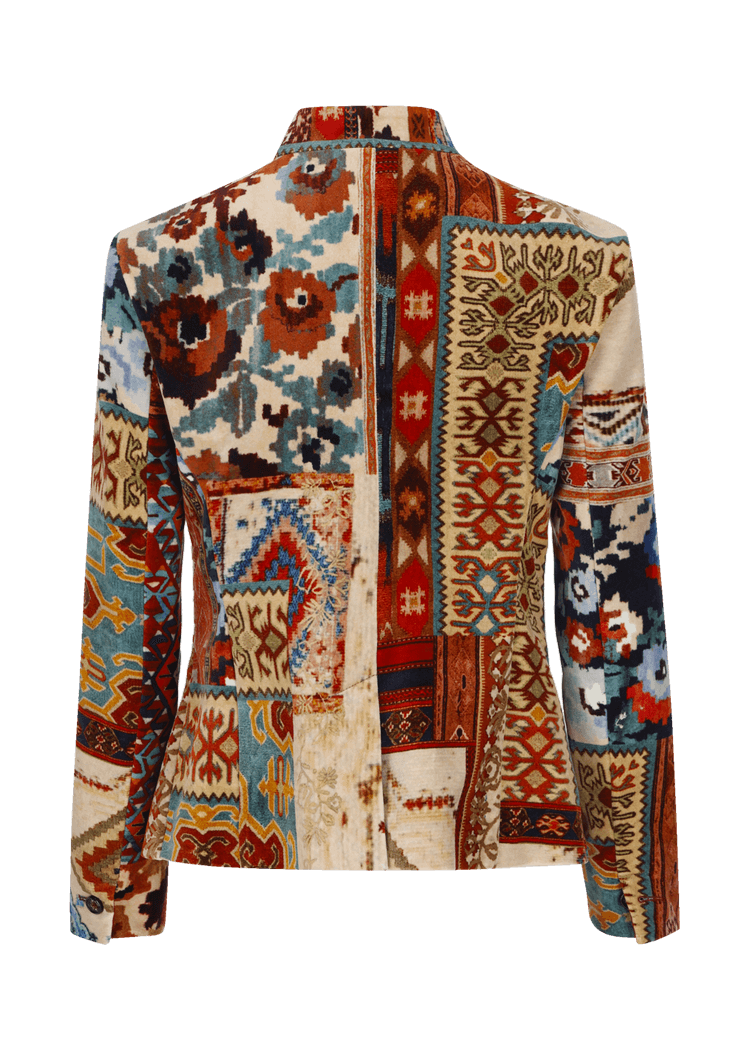 Luis Trenker Blazer in velluto con stampa modello Luranda 50% di sconto per tempo limitato