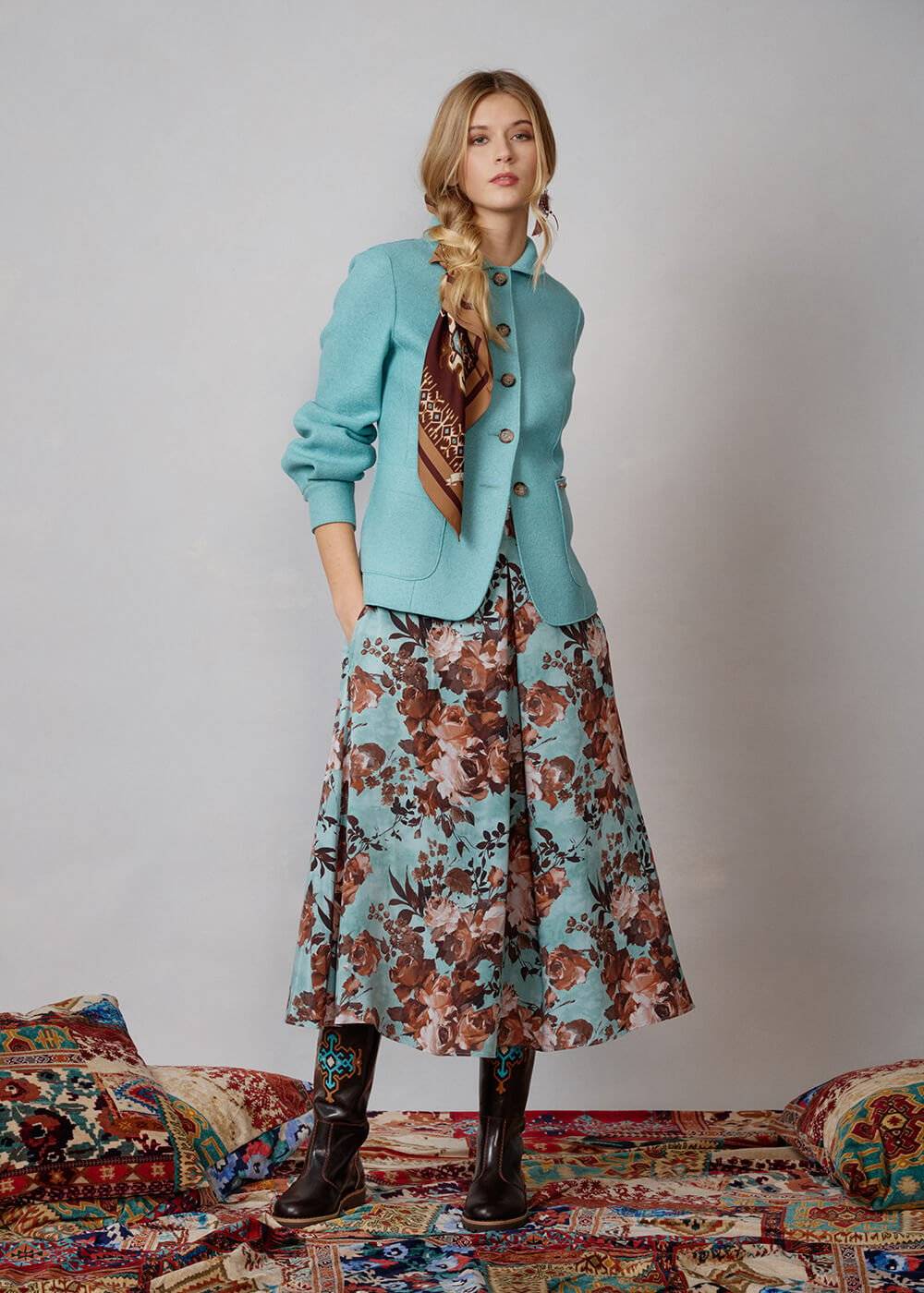 Luis Trenker Blazer in lana cotta con colletto alla Peter Pan modello Lurita Spedizione Gratuita