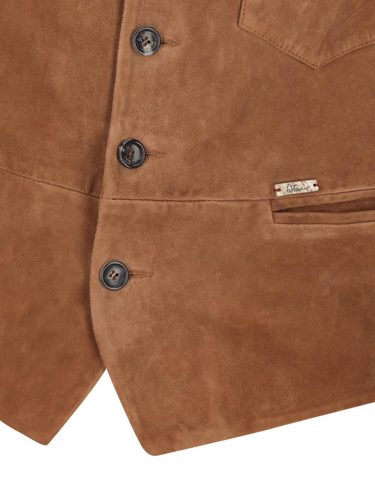 Luis Trenker Gilet in pelle scamosciata modello Luselim Offerta