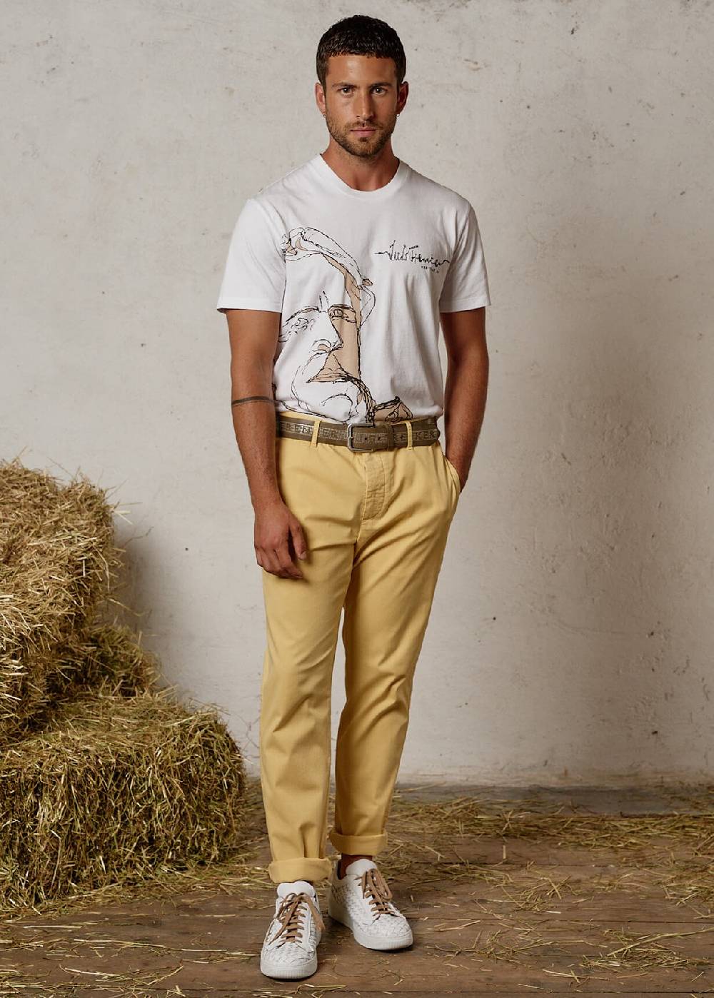 Luis Trenker Pantaloni chino in cotone elasticizzato modello Lubono