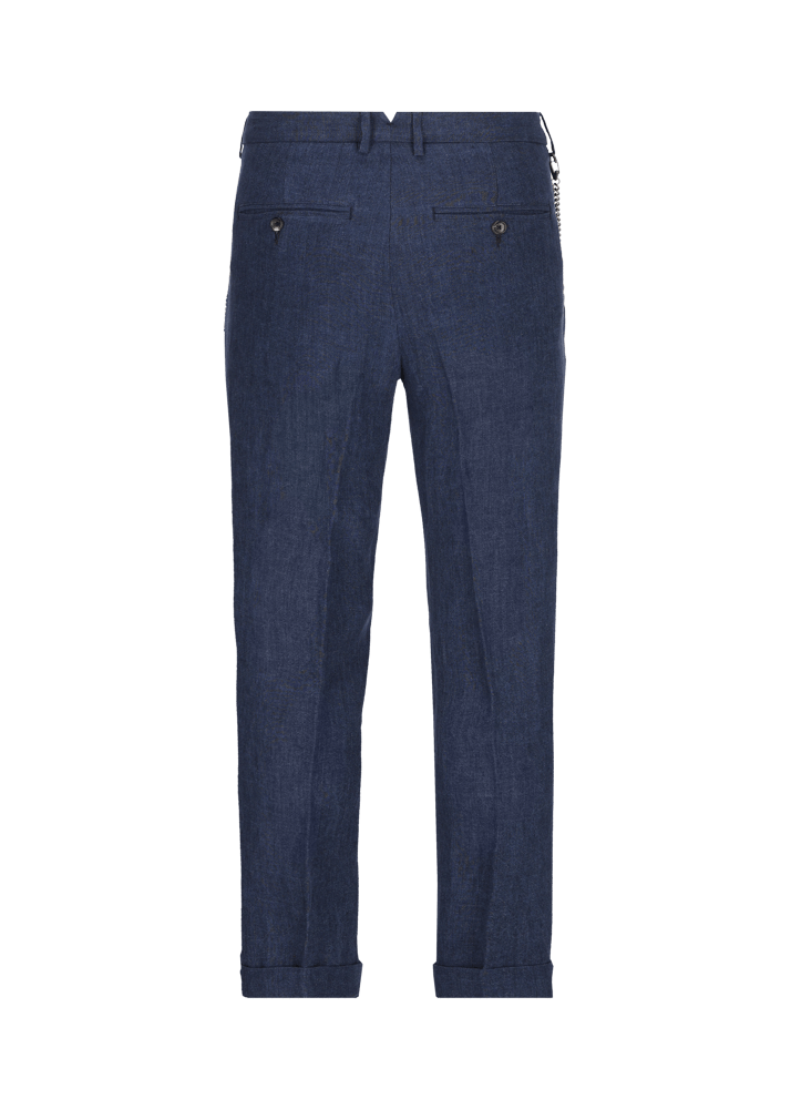 Luis Trenker Pantaloni chino in puro lino modello Lubruneu Vendita Economica