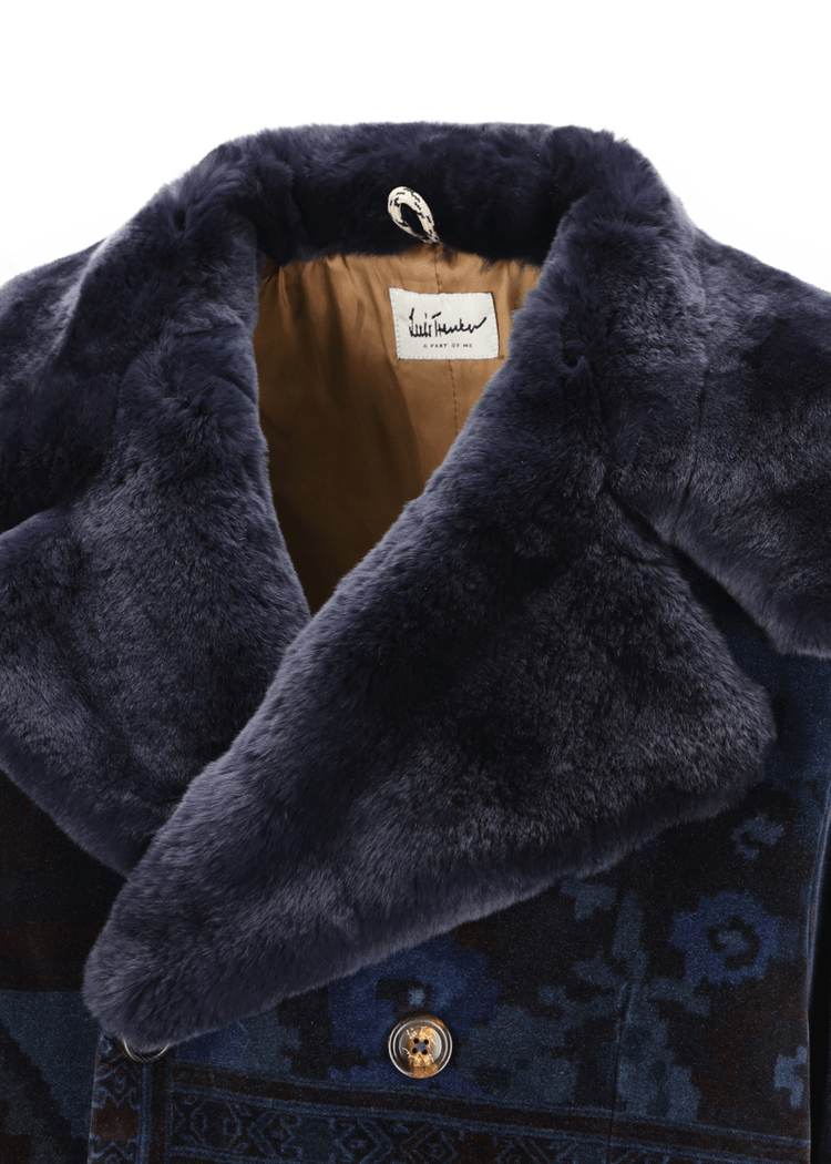 Luis Trenker Cappotto in velluto con collo in pelliccia modello Lusamir Lightning offer