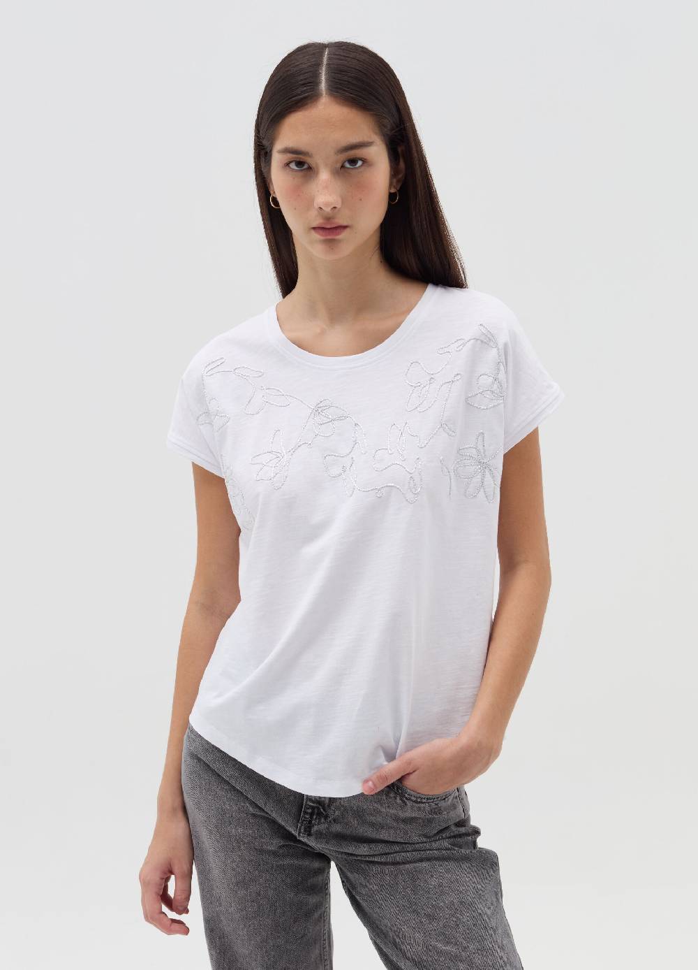 OVS T-shirt con ricamo floreale Sconti VIP