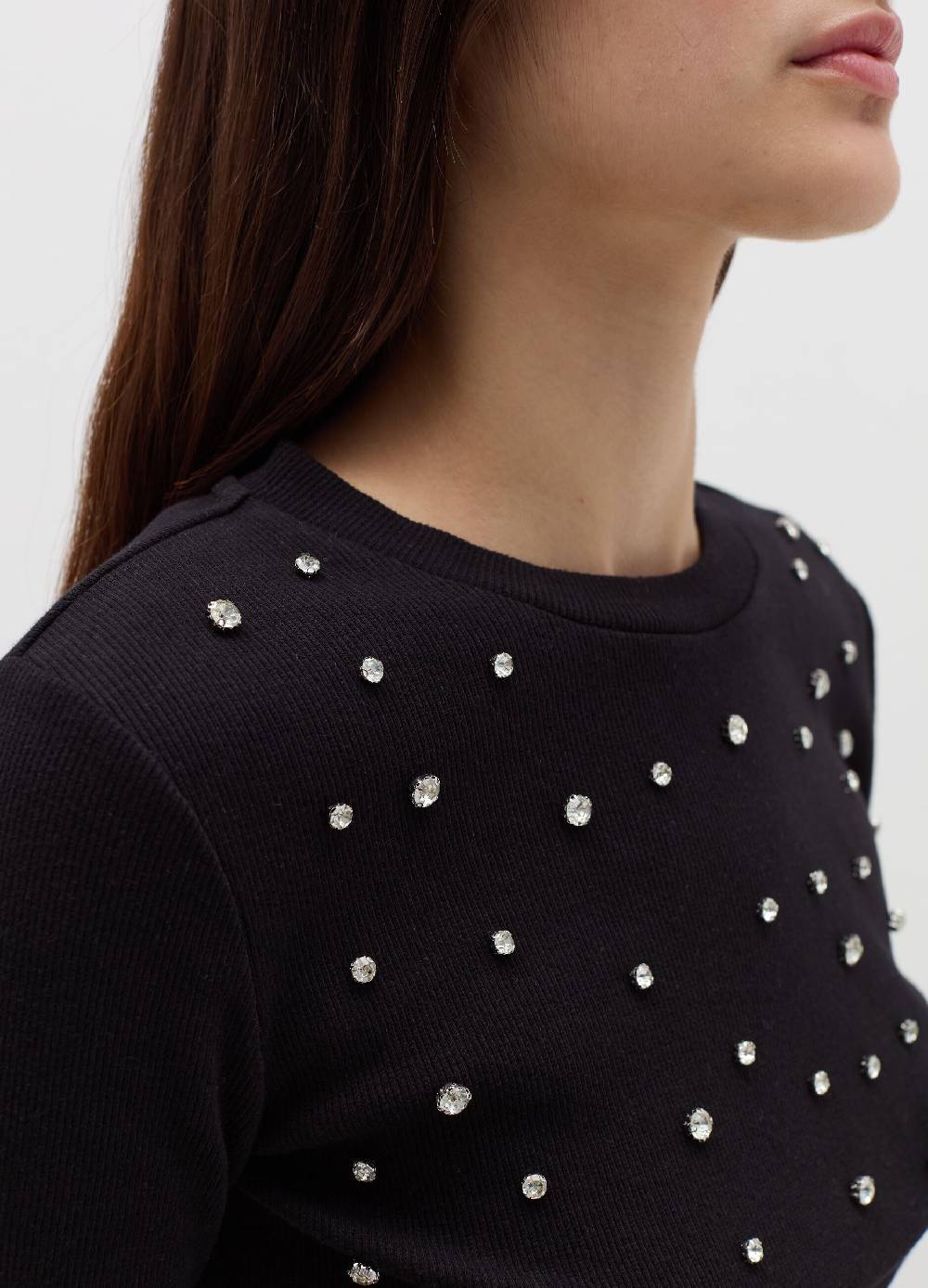 B. ANGEL T-shirt a maniche lunghe con strass Promozione temporanea