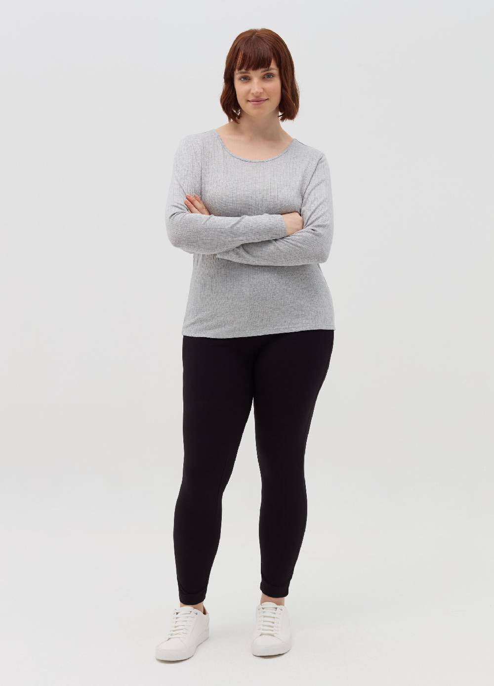 MYA T-shirt in lurex a coste piatte Curvy Saldi Di Fabbrica