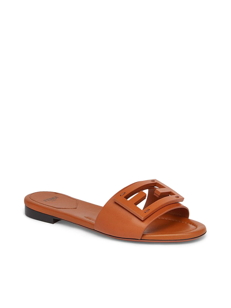 Suitnegozi Slide in pelle marrone Sostegno trimestrale