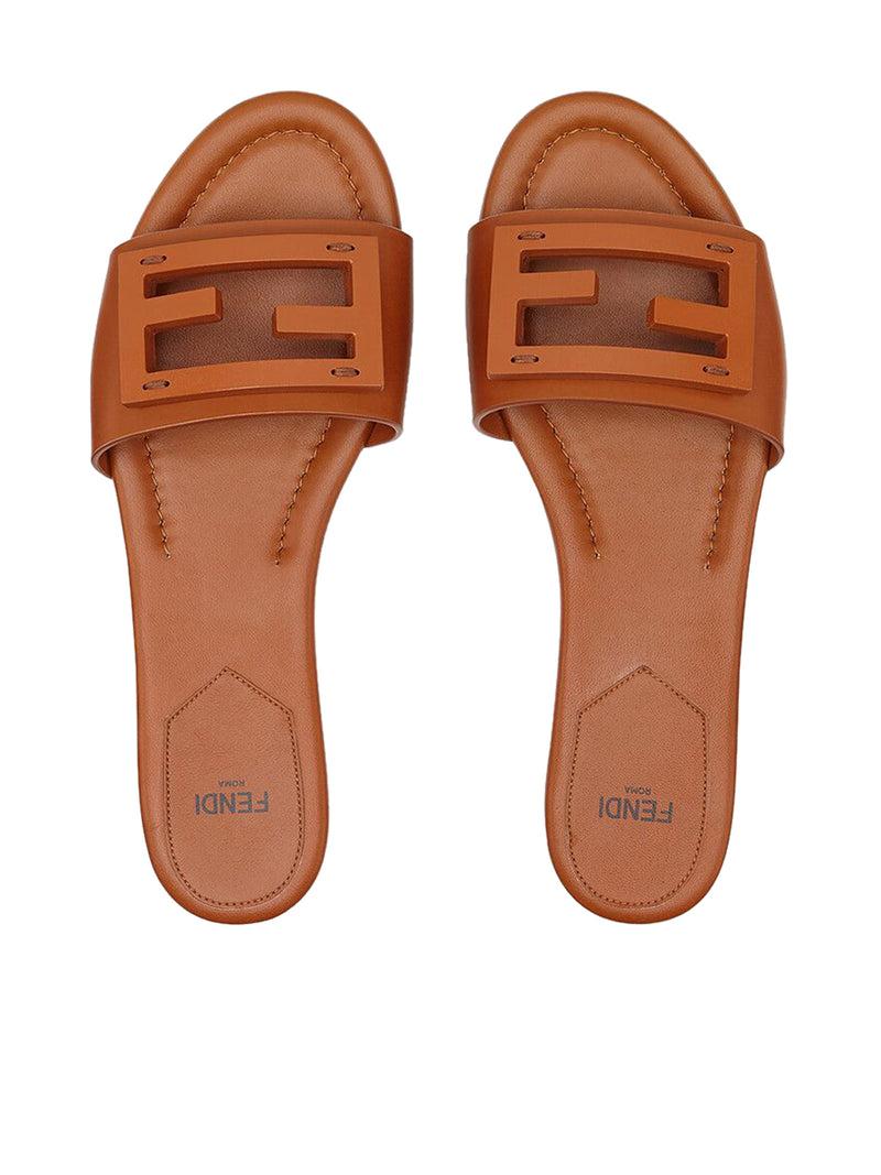Suitnegozi Slide in pelle marrone Sostegno trimestrale