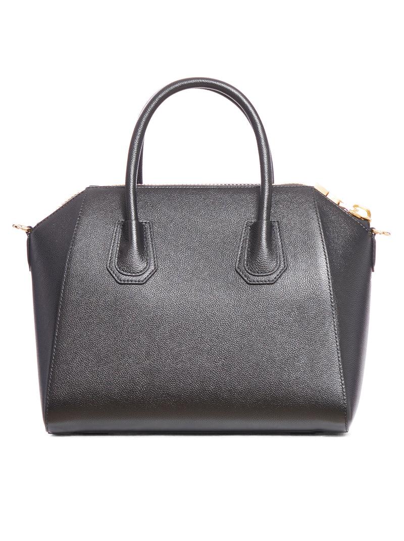 Suitnegozi Borsa a mano Antigona piccola in pelle nera Ritorno libero