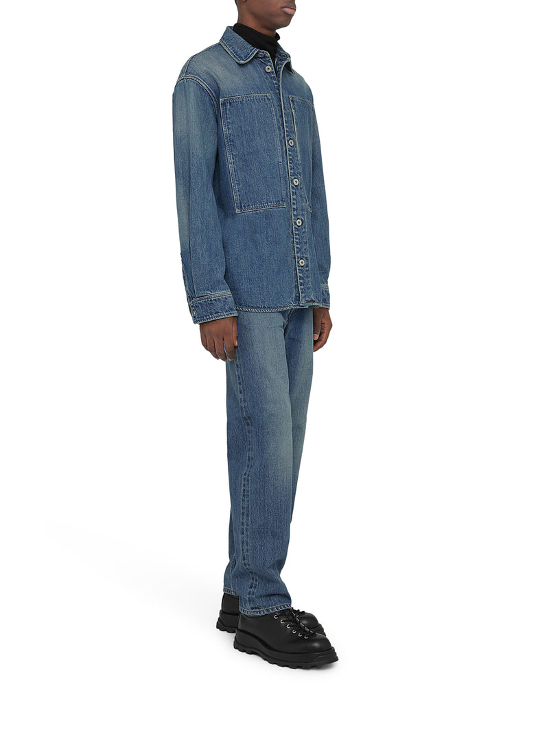 Suitnegozi jeans affusolati in cotone con toppa con logo Acquista Ora